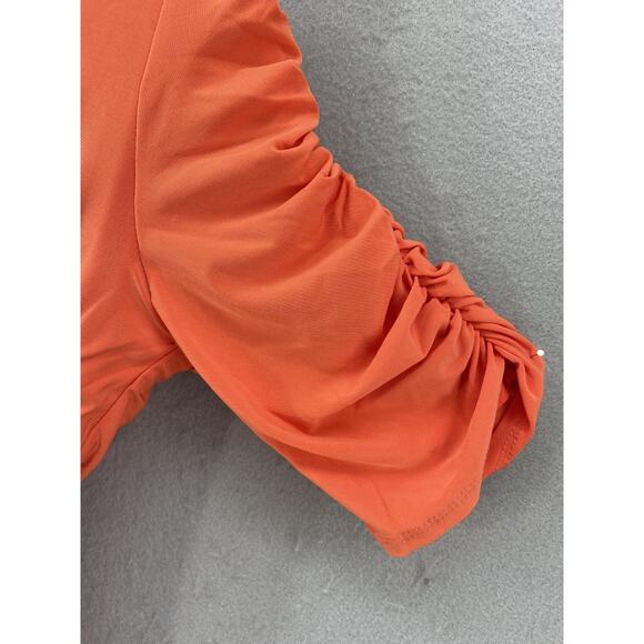 NWT Curations X Amy Morrison Dress Womens Sz S V-Neck Ruched Mini Mango - Picture 5 of 14